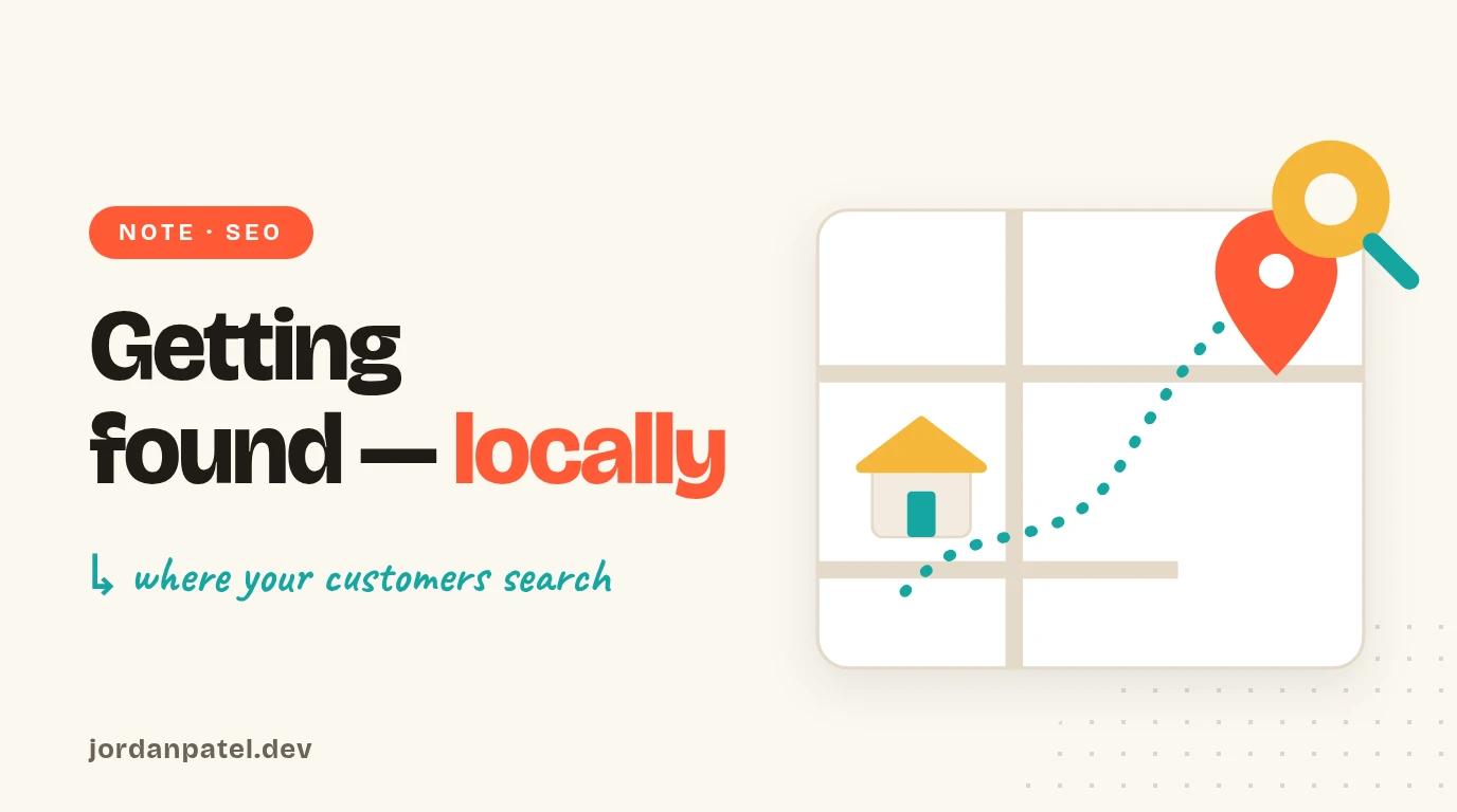 Illustration: a map with a route and location pin — local visibility