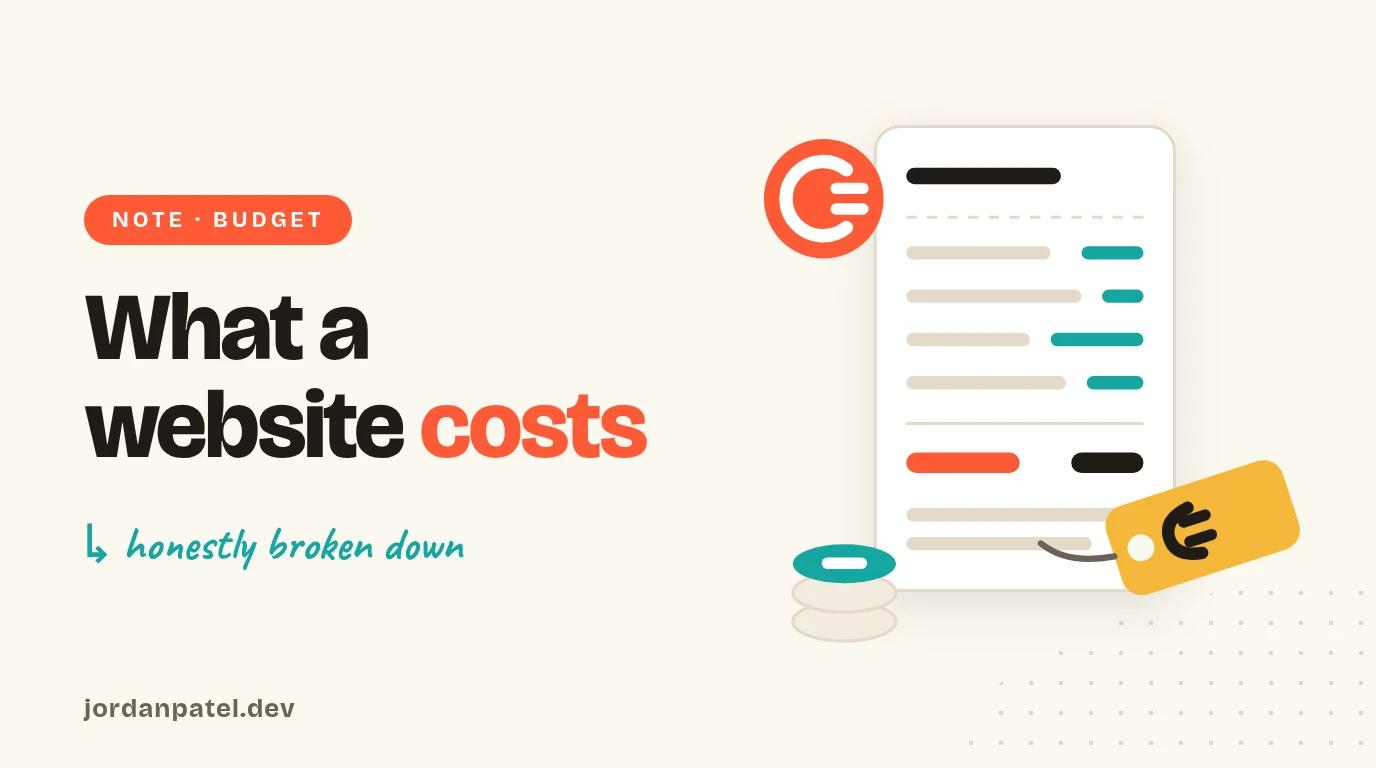 Illustration: a cost breakdown with a price tag and coins